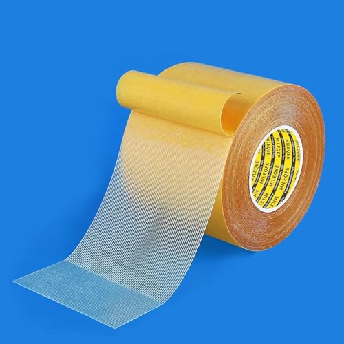 Double-Sided Mesh Tape Heavy Duty, 2.4in x 33FT(10m), Single Sided Cloth Duct Tape Durable,High Stickiness Strong 2 Sided,Multipurpose Removable Residue-Free, Easy Tear Office Decor - size: 1 Pack, 2.4" x 33FT