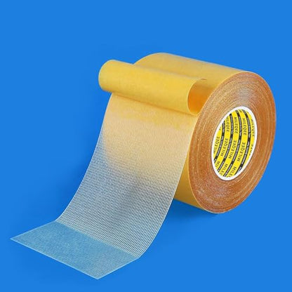 Double-Sided Mesh Tape Heavy Duty, 2.4in x 33FT(10m), Single Sided Cloth Duct Tape Durable,High Stickiness Strong 2 Sided,Multipurpose Removable Residue-Free, Easy Tear Office Decor - size: 1 Pack, 2.4" x 33FT