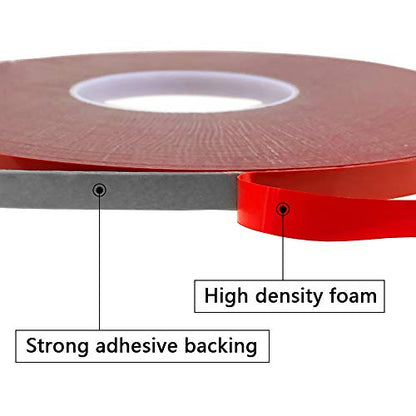 DGSL Double Sided Tape - 0.59 in x 108 Ft Heavy Duty Mounting Adhesive Tape, Waterproof Foam Tape for LED Strip Lights, Home Decoration, Office Decorations (Black) - size: 0.59 In x 108 Ft