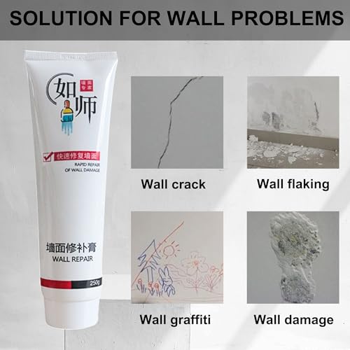 2 Pack Wall Mending Agent,Drywall Repair Kit,Wall Spackle with Scraper, Wall Surface Hole Fill Quick and Easy Solution