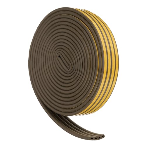 uxcell 65 Ft Weather Stripping Seal Strip for Doors/Window, 1/4 Inch x 3/8 Inch Self Adhesive D Type Foam Sealing Tape, Soundproofing Door Seal Strip Brown - color: Brown, size: 65 Ft