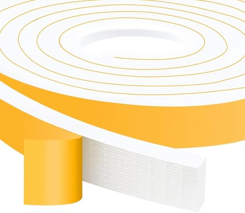 Upgraded Strong Adhesive Foam Weather Stripping Door Seal Insulation Tape for Insulating Door,Window, Air Conditioner Noise-Reduction Self Adhesive Sealing Weatherstrip (1 in x 1/2 in x 10 Ft) - color: White, size: 1 in X 1/2 in X 10ft
