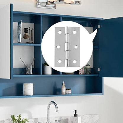 Murtenze 12 Pack 2.5 Inch Door Hinge, Silver Butt Hinges with Mounting Screws - color: Silver, size: 2.5 Inch