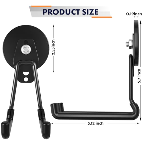 Heavy Duty Storage Magnetic Utility Hooks Large Garage Magnet Hooks with Anti-Slip Coating for Metal Cabinet,Pegboard,Garage Shelve,Garden Tools (Black3pro) - color: Black3pro