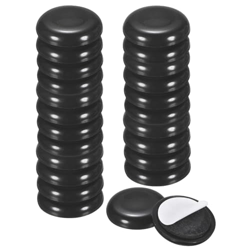 M METERXITY 24-Pack Furniture Sliders, 1" Diameter EVA Foam Felt Pad Self-Adhesive Mover Glides for Carpet/Chair/Tables, Furniture Round Pads Floor Protectors [Black] - size: 1"