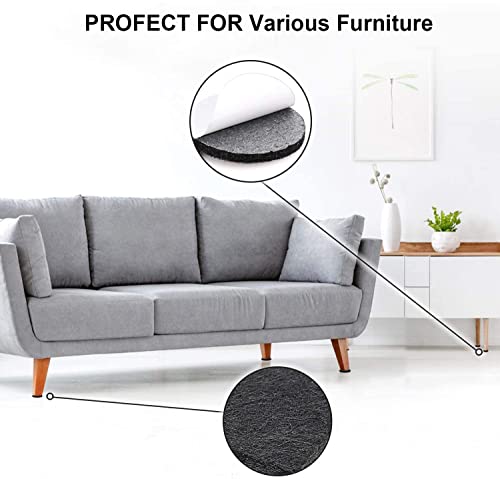 Yelanon Felt Furniture Pads for Hardwood Floors -80 Pcs Premium Felt Pads for Chair Legs, Floor Protectors for Furniture, Black - size: 80pcs Black