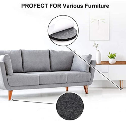 Yelanon Felt Furniture Pads for Hardwood Floors -80 Pcs Premium Felt Pads for Chair Legs, Floor Protectors for Furniture,Brown&Black - size: 80pcs Black&brown
