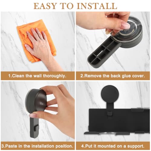 Hair Dryer Holder, Bathroom Hair Accessories Tools Organizer Wall Mounted, Blow Dryer Hanger for Curling Iron, Straightener(Grey)