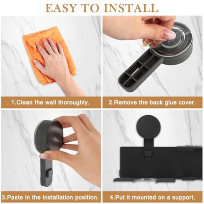Hair Dryer Holder, Bathroom Hair Accessories Tools Organizer Wall Mounted, Blow Dryer Hanger for Curling Iron, Straightener(Grey)