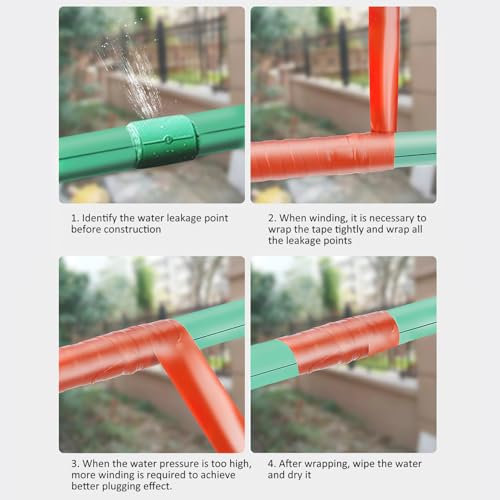 Cabilock 4pcs Seal Tape Duct Tape for Home Repair High-Pressure Self-Adhesive Waterproofing for Pipes and Faucets