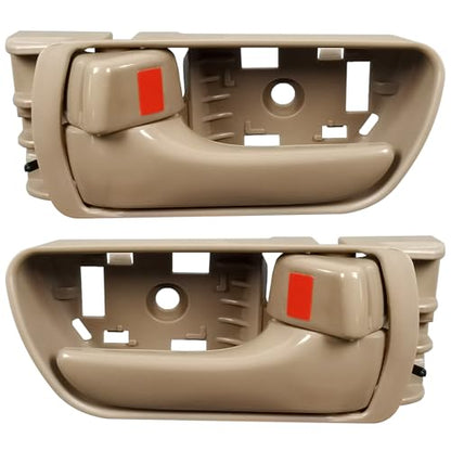 2Pcs Inside Interior Door Handles for Toyota Sienna 2004-2010, Front Left & Right Replaces 69206-AE010-E1,69205-AE010,Beige - color: Beige