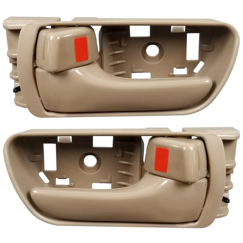 2Pcs Inside Interior Door Handles for Toyota Sienna 2004-2010, Front Left & Right Replaces 69206-AE010-E1,69205-AE010,Beige - color: Beige