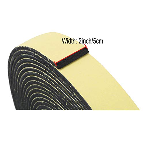 ToLanbbt High Density Foam Insulation Tape Adhesive Rubber Strip, Seal, Door Insulation Tape Weatherstrip, Waterproof, HVAC, Pipes, Foam Strips Air Conditioning, Weather Stripping (33Ft x 1/8" x 2") - color: Black, size: 33Ft x 1/8'' x 2''