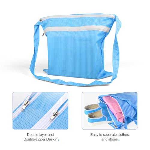 13 x 14 Inch Anti-static Cleanroom Crossbody Tool Bag,Storage Bag for Work & Travel（Blue） - color: Blue