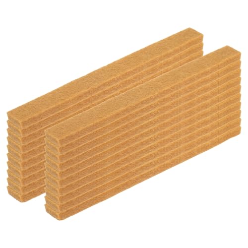 uxcell Felt Strips with Adhesive Backing, 20 Pcs 1/2" x 6" x 0.2" Anti Scratch Furniture Felt Tapes Self-Stick Pads for Protecting Hardwood Floor, Light Brown - color: Light Brown