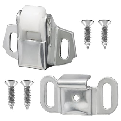 1 Pack Replacement Roller Mailbox Catch Latch, Hardware Roller Wheel Spring Door Catch Latch Screws for Cabinet Doors/RV Camper Kitchen