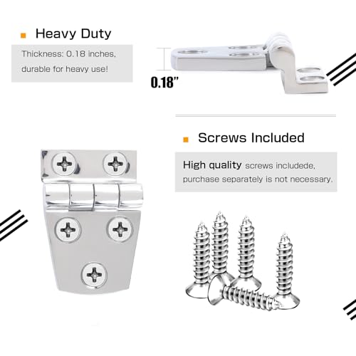 Atibin Hardware Deck Marine Hinge Boat Mirror Stainless Steel Hinge Marine Heavy Polished Hatch Boat Hinges Offset SUS316 2.12 inch x 1.51 inch 2pcs - color: 2.12 inch x 1.51 inch 2pcs