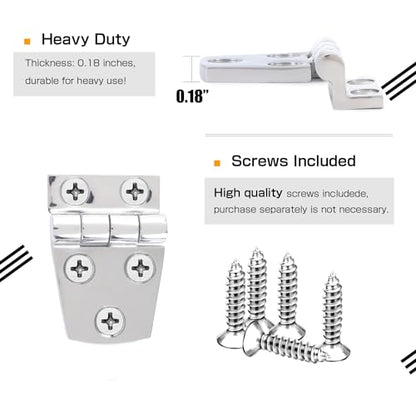 Atibin Hardware Deck Marine Hinge Boat Mirror Stainless Steel Hinge Marine Heavy Polished Hatch Boat Hinges Offset SUS316 2.12 inch x 1.51 inch 2pcs - color: 2.12 inch x 1.51 inch 2pcs