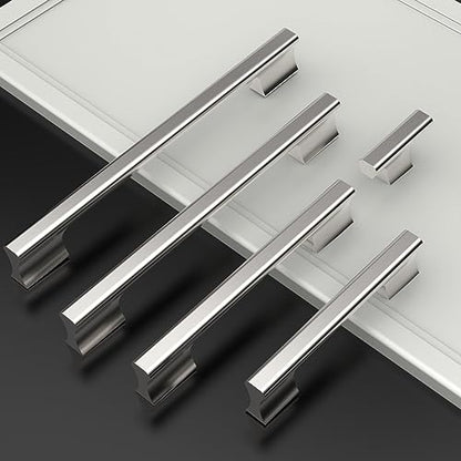 Asidrama 10 Pack 5 Inch(128mm) Brushed Satin Nickel Kitchen Cabinet Handles, Cabinet Pulls Kitchen Cabinet Hardware Cupboard Handles Drawer Pulls - color: Brushed Satin Nickel, size: 5" Hole Center(128mm), style: 10 Pack