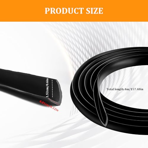 13Ft Car Door Rubber Seal Strip, Window Seal, Self Adhesive Window Trim Molding with Installation Tool, Automotive V-Shaped Rain & Dustproof Window Sealing Strip Universal for Most Cars