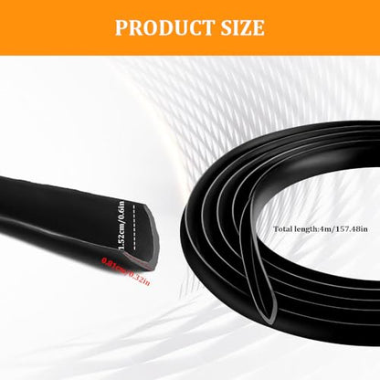 13Ft Car Door Rubber Seal Strip, Window Seal, Self Adhesive Window Trim Molding with Installation Tool, Automotive V-Shaped Rain & Dustproof Window Sealing Strip Universal for Most Cars