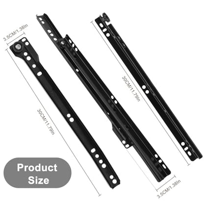 Metal Hardware Bottom Mount Full Extension Ball Bearing Drawer Slides 12 Inch Side Mount File Cabinet Rails Dresser for Smooth Furniture 100 LB Load Capacity Metal Runner Trash Can Kitchen