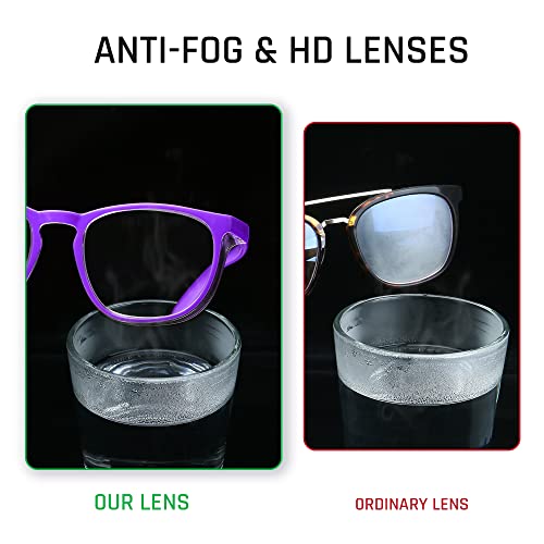 Stylish Safety Glasses, Clear Anti-Fog Anti-Scratch Protective Glasses For Men And Women - color: Violet Colour+lemon Yellow（2 Pack）