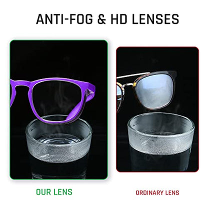 Stylish Safety Glasses, Clear Anti-Fog Anti-Scratch Protective Glasses For Men And Women - color: Violet Colour+lemon Yellow（2 Pack）
