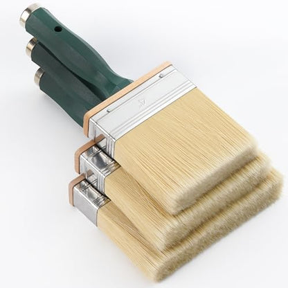Bates Deck Stain Brush Set - 3pcs, 4', 5', 6' Brushes - Large Wall & Wood Stain Brushes