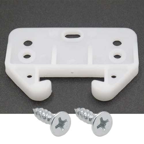 Set of 10 White Plastic Drawer Guides, Sturdy Rear Drawer Replacement Brackets with Screws, Perfect for Furniture, Dressers, and Wardrobes - Essential Drawer Track Parts