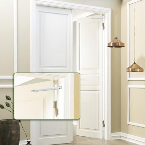 2 Pack Storm Door Closer Kit with Pneumatic Closer & Latch Set, Complete Screen and Storm Door Hardware Repair Kit, Adjustable Closing Speed (White) - size: White - 2 Pack