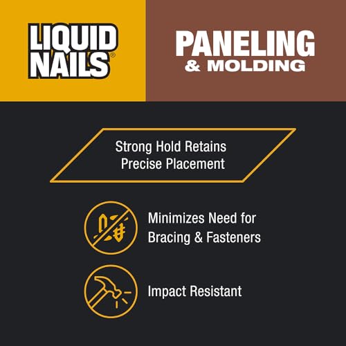 Liquid Nails 10 oz. Paneling & Molding Construction Adhesive (Low VOC), Off White/Tan - size: 10 Ounce, style: Paneling & Molding