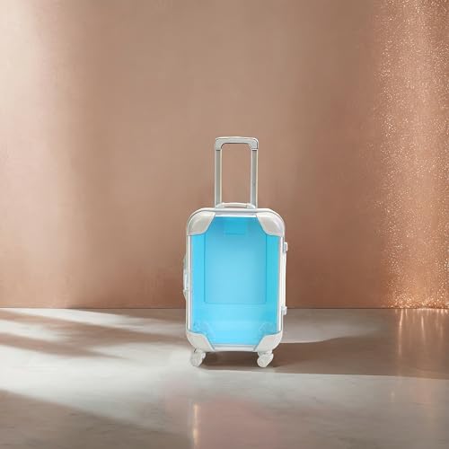 False Eyelash Storage Box, Portable Travel Organizer Mini Luggage False Eyelash Tray Makeup Tool (BLUE) - color: BLUE