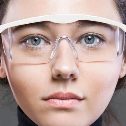 Safety Glasses Anti-fog Clear Safety Goggles Eye Protection Safety Goggles AdjustableTemples,High Transmission, Lightweight & Comfortable Lightweight Protective Glasses. - color: 5 Pcs for White