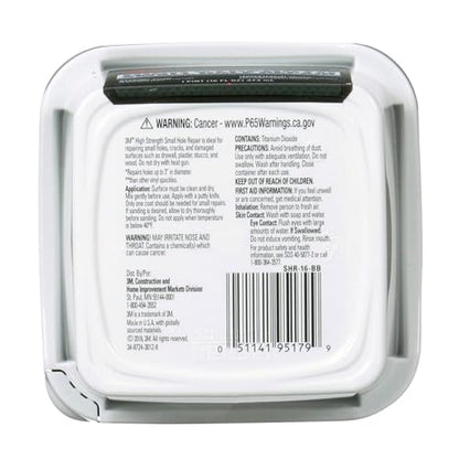3M High Strength Spackling Compound, 16 oz., Small Hole Repair Primer Enhanced Spackling Compound, Quick & Easy Repair For Nicks & Nail Holes, No Shrinking, Cracking or Sagging (SHR-16-BB) - size: 16 Fl Oz (Pack of 1)