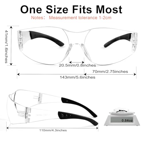 Clear Safety Glasses 80 PACK,ANSI Z87.1 Safety Glasses Bulk, Universal Fit,Impact and Scratch-Resistant Clear Eye Protection for men, Lab,Construction,Shooting Range,Woodworking,Outdoor - color: 80pcs-clear