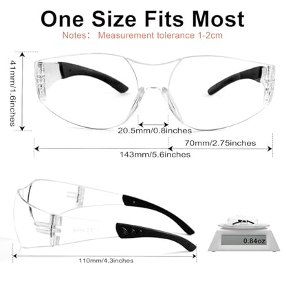 Clear Safety Glasses 80 PACK,ANSI Z87.1 Safety Glasses Bulk, Universal Fit,Impact and Scratch-Resistant Clear Eye Protection for men, Lab,Construction,Shooting Range,Woodworking,Outdoor - color: 80pcs-clear