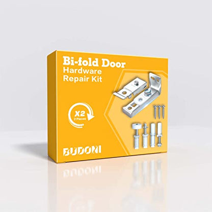 Bifold Door Hardware Repair Kit - 2 Pack Bi-fold Sliding Closet Door Hardware Kit for 7/8" to 1" Track, Folding Pocket Door Replacement Parts Set Include Top Bottom Pivots Bracket and Guide Wheel - size: 2 Pack