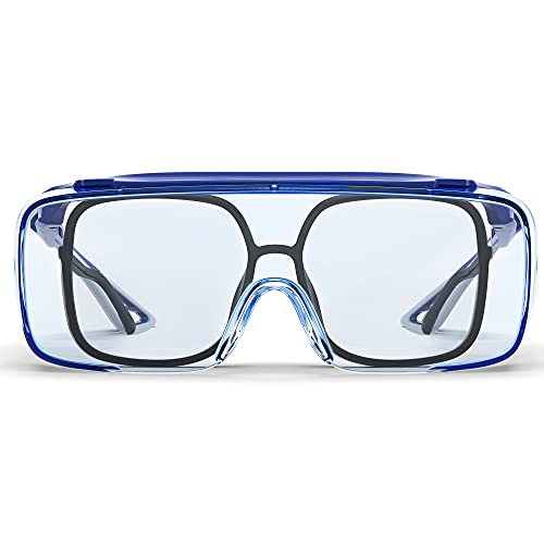 Safety Glasses Anti Fog Goggles Protective Eyewear Blue Light Blocking Anti Dust UV Protection Glasses For Men Women - color: Blue