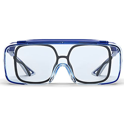 Safety Glasses Anti Fog Goggles Protective Eyewear Blue Light Blocking Anti Dust UV Protection Glasses For Men Women - color: Blue