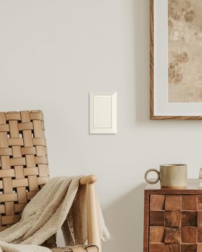 2-Pack Classic Beadboard Single Blank Wall Plate, Unbreakable Polycarbonate Wall Plate Cover, Light Almond 1 Gang Wall Plate for Unused Outlets/Switches - color: Light Almond, size: 1 Blank 2PK