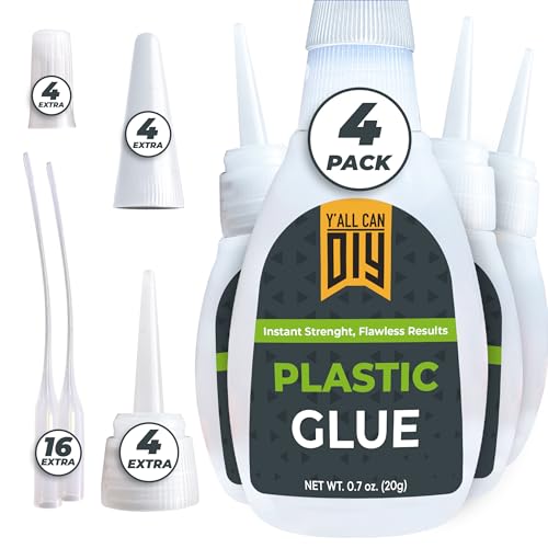 Plastic Glue for Models, Miniatures, Legos, PLA & 3D Printing Repair – Fast Setting Heavy Duty Strong Super Glue for Plastic 20g (4 Pack) - size: 4 Pack