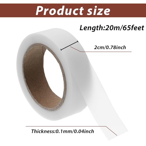 1 Roll 65' Iron on Hot Melt Seam Sealing Tape, Waterproof Fabric Repair Adhesive Fusible Tape for Outdoor Gear Raincoat Tent Awning Sportswear