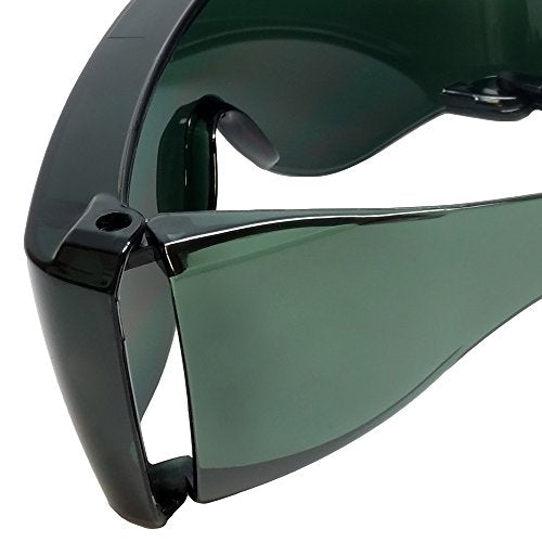 Calabria 3000 Fitover Safety Glasses with Uni-Lens – [Green] Wrap Around Eye Protection | Anti-Fog Scratch Resistant | Protective Eyewear - color: Green