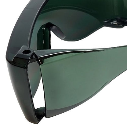 Calabria 3000 Fitover Safety Glasses with Uni-Lens – [Green] Wrap Around Eye Protection | Anti-Fog Scratch Resistant | Protective Eyewear - color: Green