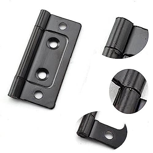 Bi-Fold Door Hardware 8 Pack Non-Mortise Door Hinges Heavy Duty Bifold Butt Cabinet with Mounting Screws Stainless Steel Ball Bearing Black