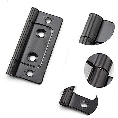 Bi-Fold Door Hardware 8 Pack Non-Mortise Door Hinges Heavy Duty Bifold Butt Cabinet with Mounting Screws Stainless Steel Ball Bearing Black
