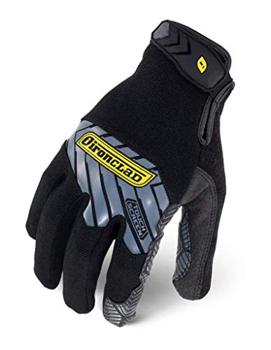 Ironclad Command Grip Work Gloves; Touch Screen Gloves Conductive Palm & Fingers, Extreme Grip, Durable, Performance Fit - color: Black, size: Small (Pack of 1)