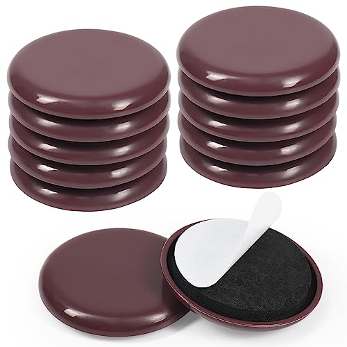 2 inches Stick Furniture Sliders, 12pcs Furniture Glides for Easy Moving on Carpet Hardwood (Coffee) - color: Coffee, size: Normal