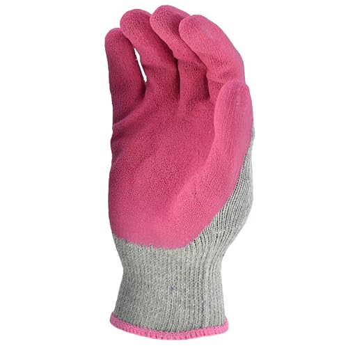 G & F Products Tools Work Gloves Garden Gloves - color: Rose Pink/Jade Green, size: Medium (Pack of 12)